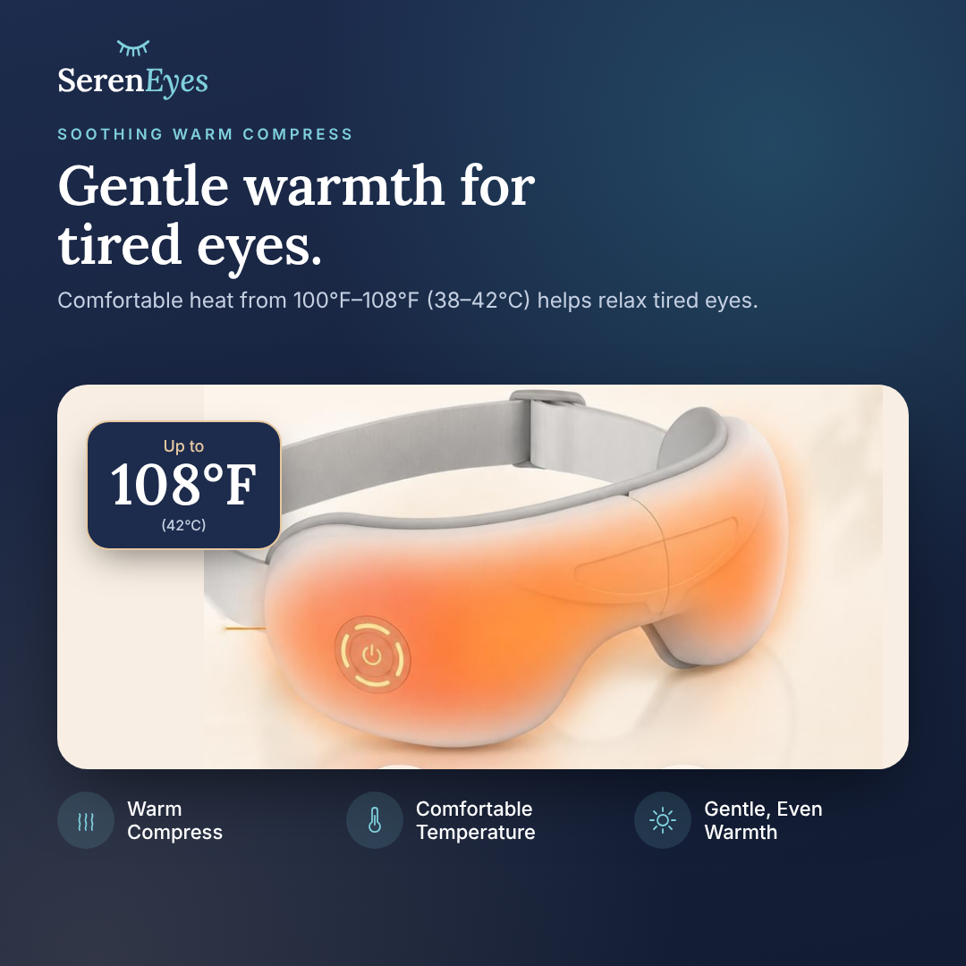 Soothing warm compress from 100°F to 108°F