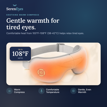 Soothing warm compress from 100°F to 108°F